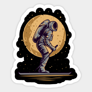 Astronaut skiing in space Sticker